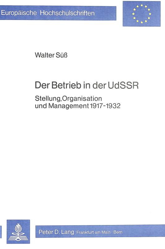 Cover-Bild Der Betrieb in der UDSSR