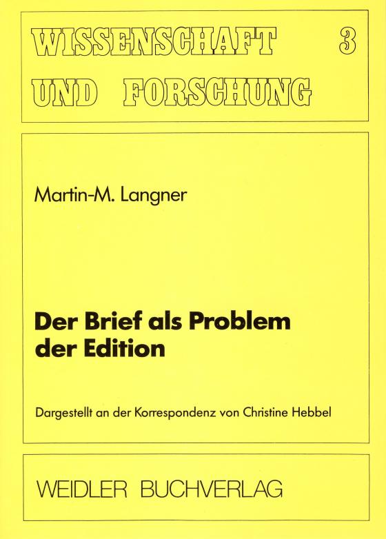 Cover-Bild Der Brief als Problem der Edition