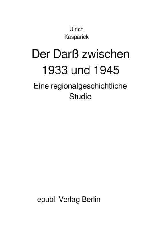 Cover-Bild Der Darß zwischen 1933 und 1945