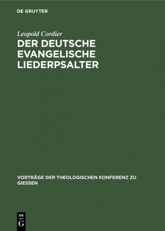 Cover-Bild Der deutsche evangelische Liederpsalter