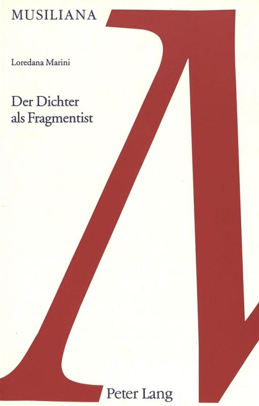 Cover-Bild Der Dichter als Fragmentist