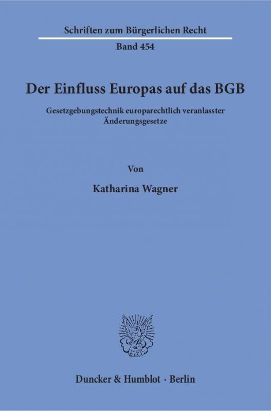 Cover-Bild Der Einfluss Europas auf das BGB.