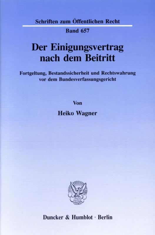 Cover-Bild Der Einigungsvertrag nach dem Beitritt.