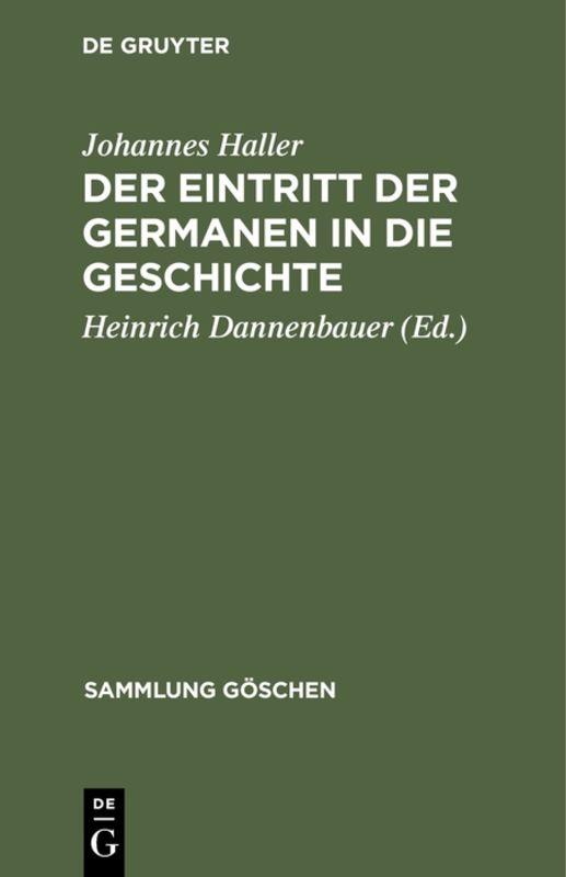 Cover-Bild Der Eintritt der Germanen in die Geschichte
