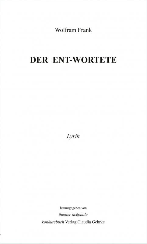 Cover-Bild Der Ent-Wortete
