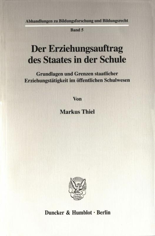 Cover-Bild Der Erziehungsauftrag des Staates in der Schule.