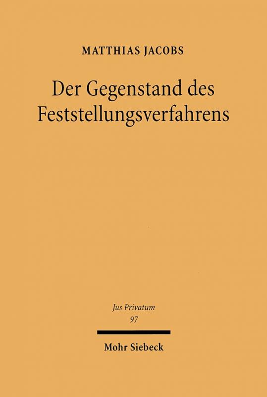 Cover-Bild Der Gegenstand des Feststellungsverfahrens