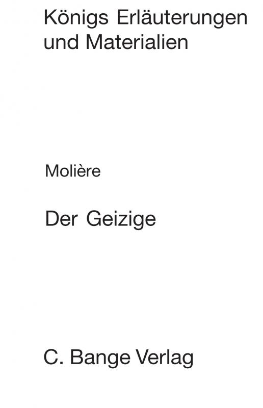 Cover-Bild Der Geizige (L’Avare). Textanalyse und Interpretation.