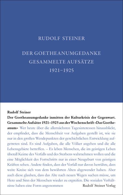 Cover-Bild Der Goetheanumgedanke inmitten der Kulturkrisis der Gegenwart