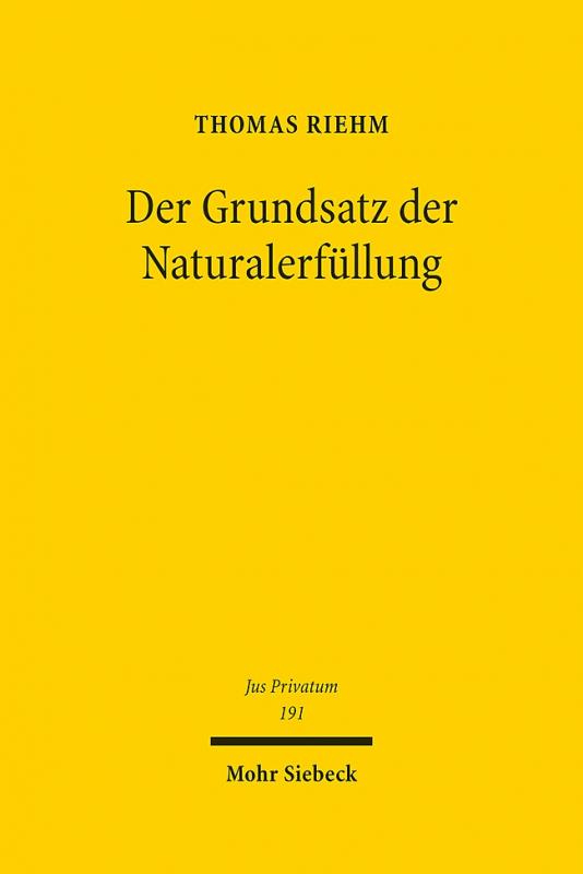 Cover-Bild Der Grundsatz der Naturalerfüllung