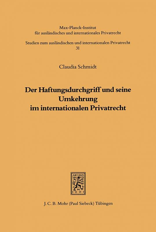 Cover-Bild Der Haftungsdurchgriff und seine Umkehrung im internationalen Privatrecht