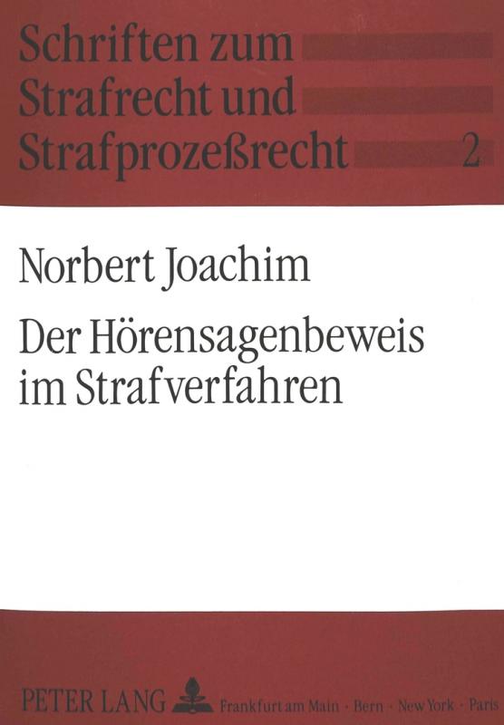 Cover-Bild Der Hörensagenbeweis im Strafverfahren