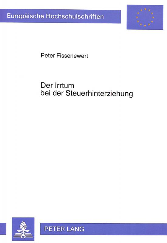 Cover-Bild Der Irrtum bei der Steuerhinterziehung