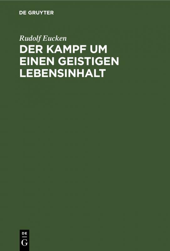 Cover-Bild Der Kampf um einen geistigen Lebensinhalt