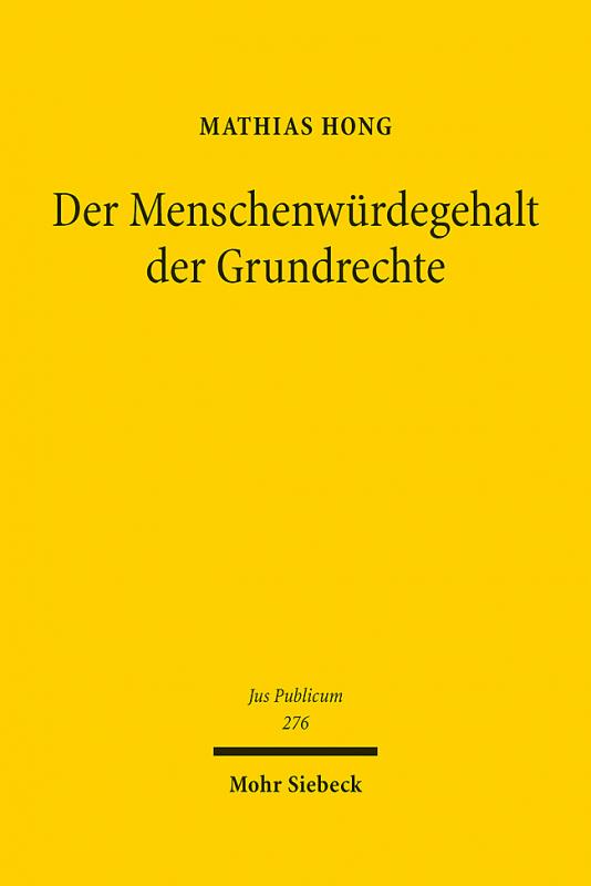 Cover-Bild Der Menschenwürdegehalt der Grundrechte