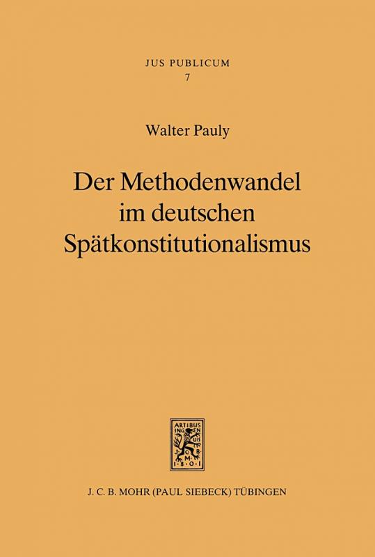 Cover-Bild Der Methodenwandel im deutschen Spätkonstitutionalismus