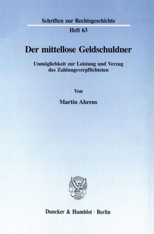 Cover-Bild Der mittellose Geldschuldner.