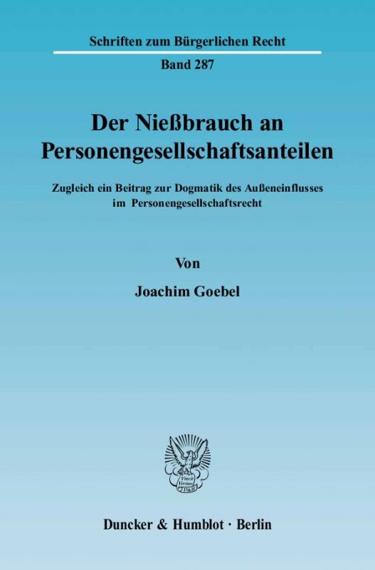 Cover-Bild Der Nießbrauch an Personengesellschaftsanteilen.