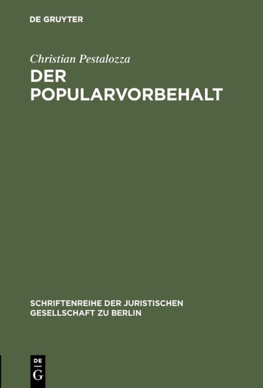 Cover-Bild Der Popularvorbehalt