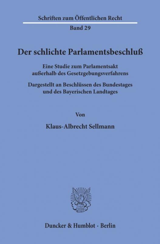 Cover-Bild Der schlichte Parlamentsbeschluß.