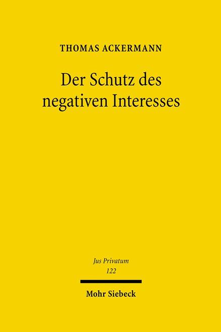 Cover-Bild Der Schutz des negativen Interesses