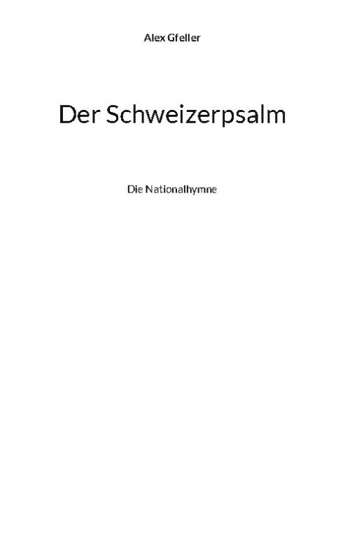 Cover-Bild Der Schweizerpsalm