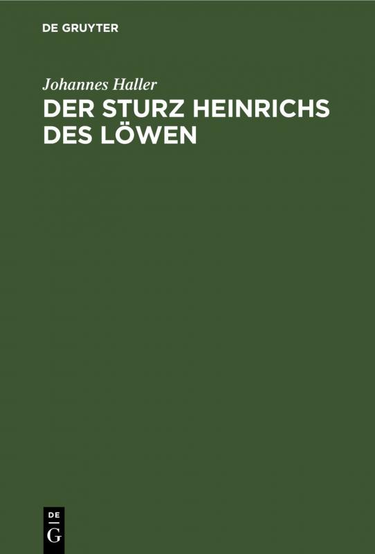 Cover-Bild Der Sturz Heinrichs des Löwen