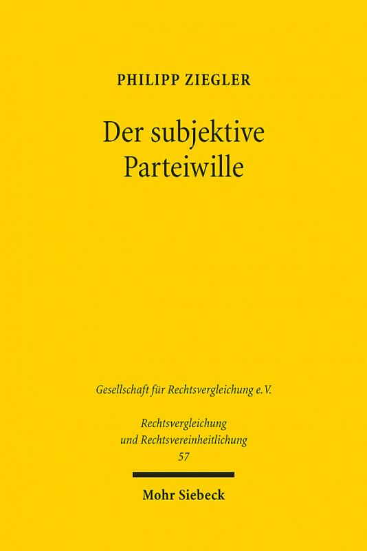 Cover-Bild Der subjektive Parteiwille