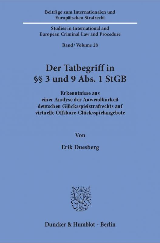 Cover-Bild Der Tatbegriff in §§ 3 und 9 Abs. 1 StGB.