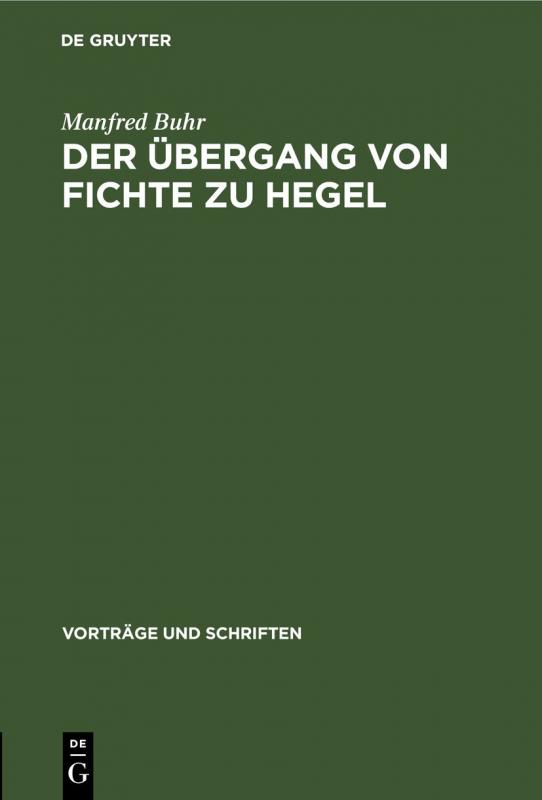 Cover-Bild Der Übergang von Fichte zu Hegel