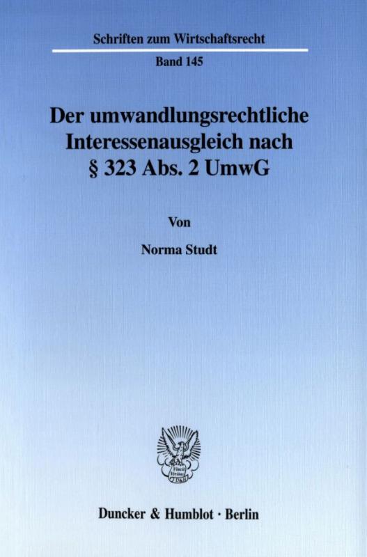 Cover-Bild Der umwandlungsrechtliche Interessenausgleich nach § 323 Abs. 2 UmwG.