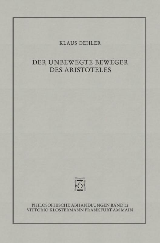 Cover-Bild Der Unbewegte Beweger des Aristoteles