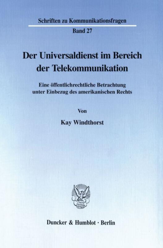 Cover-Bild Der Universaldienst im Bereich der Telekommunikation.
