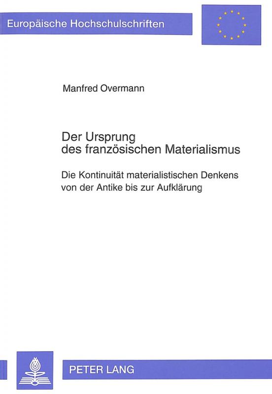 Cover-Bild Der Ursprung des französischen Materialismus