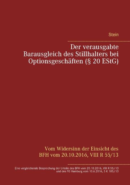 Cover-Bild Der verausgabte Barausgleich des Stillhalters bei Optionsgeschäften (§ 20 EStG)