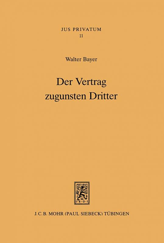 Cover-Bild Der Vertrag zugunsten Dritter