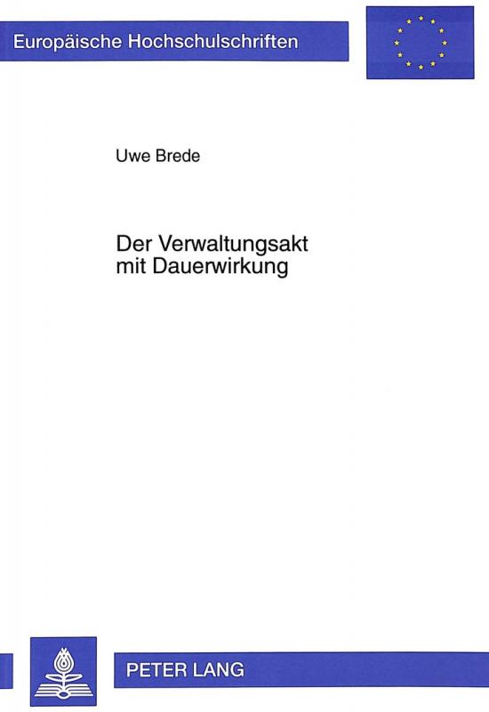 Cover-Bild Der Verwaltungsakt mit Dauerwirkung