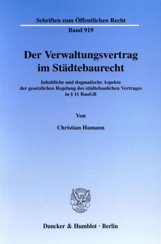 Cover-Bild Der Verwaltungsvertrag im Städtebaurecht.