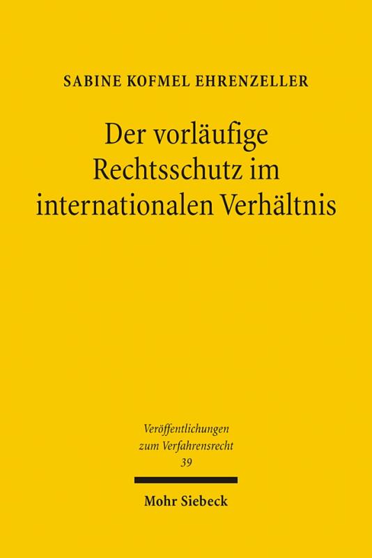 Cover-Bild Der vorläufige Rechtsschutz im internationalen Verhältnis