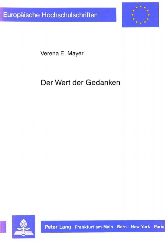 Cover-Bild Der Wert der Gedanken