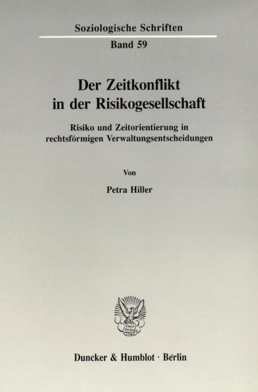 Cover-Bild Der Zeitkonflikt in der Risikogesellschaft.