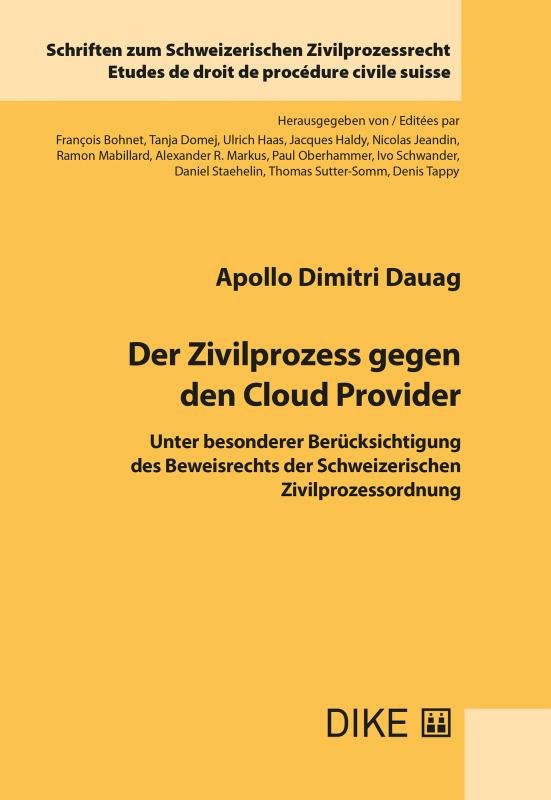 Cover-Bild Der Zivilprozess gegen den Cloud Provider
