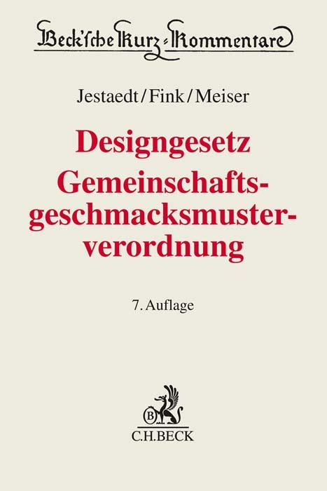 Cover-Bild Designgesetz, Gemeinschaftsgeschmacksmusterverordnung