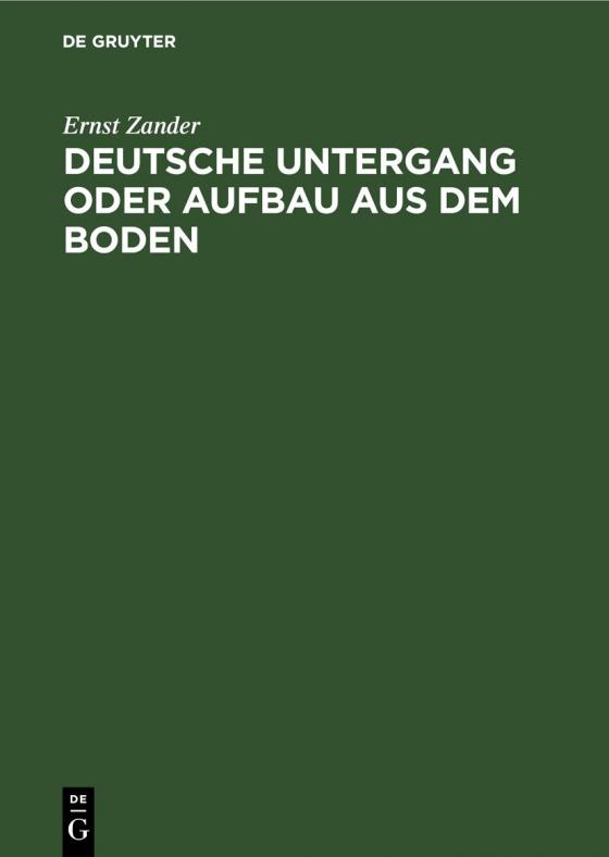 Cover-Bild Deutsche Untergang oder Aufbau aus dem Boden