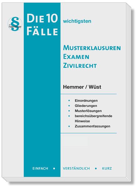 Cover-Bild Die 10 wichtigsten Fälle Musterklausuren Examen Zivilrecht