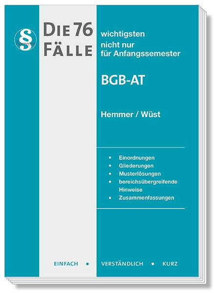 Cover-Bild Die 76 wichtigsten Fälle BGB AT