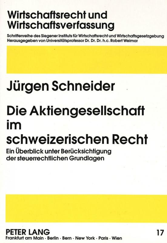 Cover-Bild Die Aktiengesellschaft im schweizerischen Recht