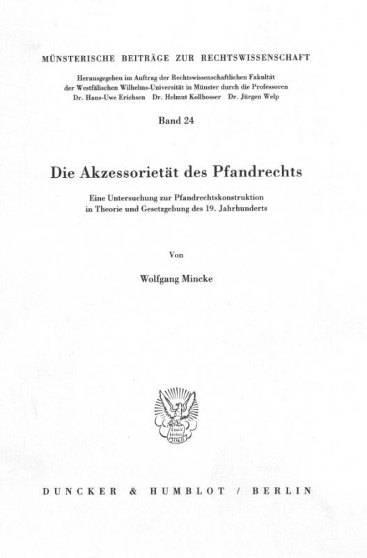 Cover-Bild Die Akzessorietät des Pfandrechts.