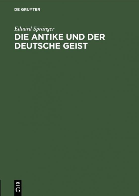 Cover-Bild Die Antike und der deutsche Geist
