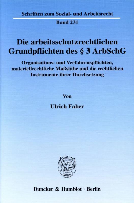 Cover-Bild Die arbeitsschutzrechtlichen Grundpflichten des § 3 ArbSchG.